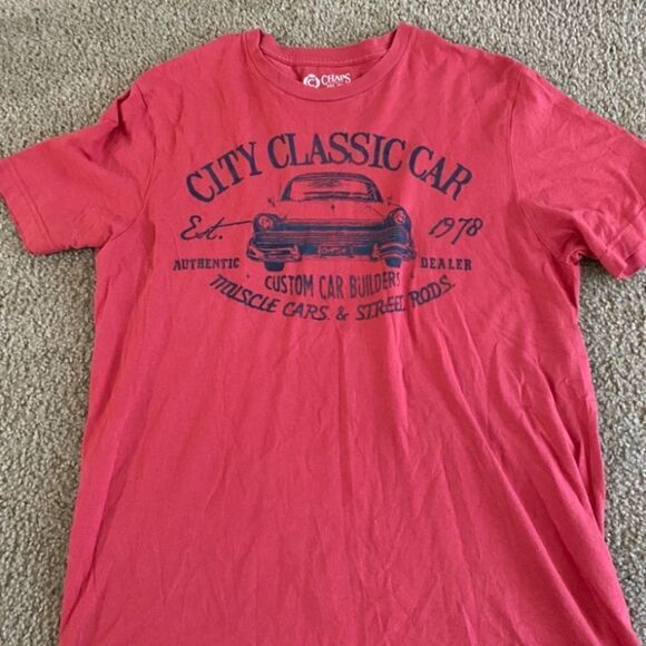 Mens Red Chaps Classic Cars Tshirt - Picture 1 of 2